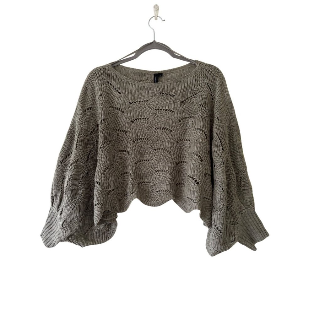 Anthropologie Moon Madison Green Scalloped Knit Flowy Sweater - Picture 11 of 13